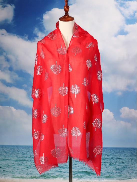 Foil Tree of Life Print Scarf